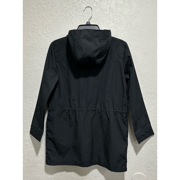 J.Crew Women’s Midi-Length Utility Raincoat, Size XS, Black, Interior Soft Blue - Picture 3 of 14